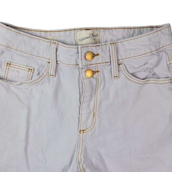 Universal Thread Vintage Midi Denim Shorts Blue Light Acid Wash SZ 0 25R Cut Off - Picture 2 of 9